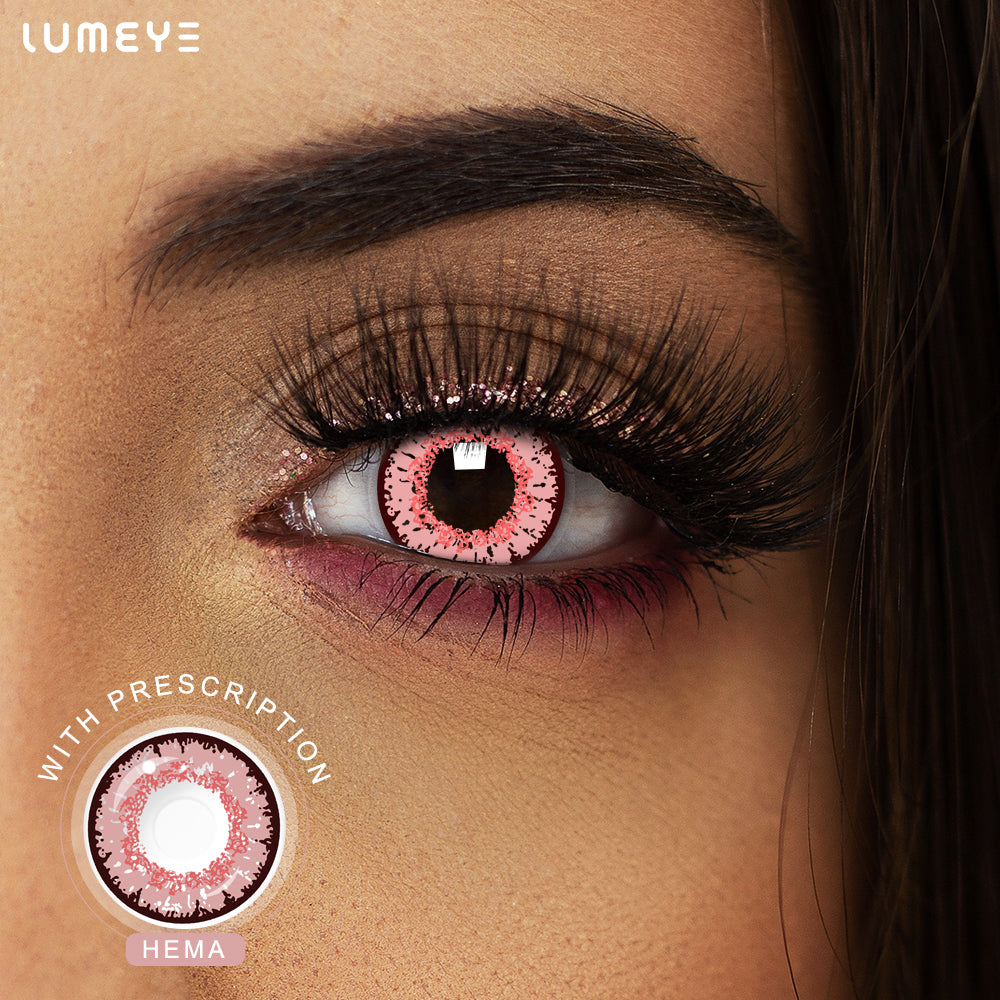 Best COLORED CONTACTS - LUMEYE Candy Peachy Pink Colored Contact Lenses - LUMEYE
