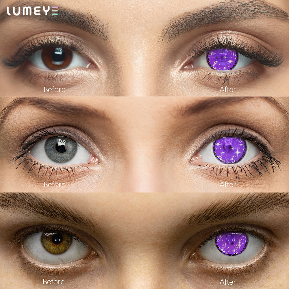 Best COLORED CONTACTS - LUMEYE Sparkle Night Purple Colored Contact Lenses - LUMEYE